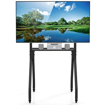 COSTWAY Mobile TV Stand Rolling TV Cart for 43"-100" Flat/Curved Screens