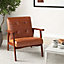 Costway Modern Accent Chair Tufted Reading Armchair Upholstered Sofa W/ Rubber Wood Frame
