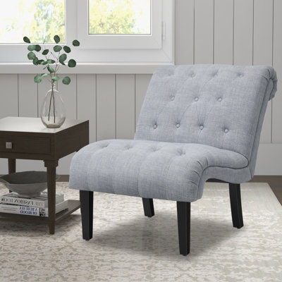 Gray armless accent deals chair