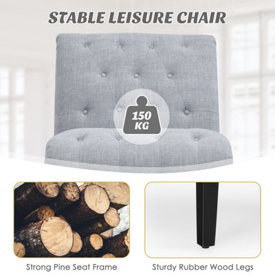 Costway Modern Armless Accent Chair Ergonomic Leisure Chair W/ Backrest & Overstuffed Seat