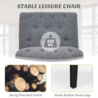 Costway Modern Armless Accent Chair Ergonomic Leisure Chair W/ Backrest & Overstuffed Seat