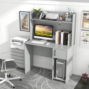 Costway Modern Computer Desk Home Office Writing Study Desk w/ Display Shelf
