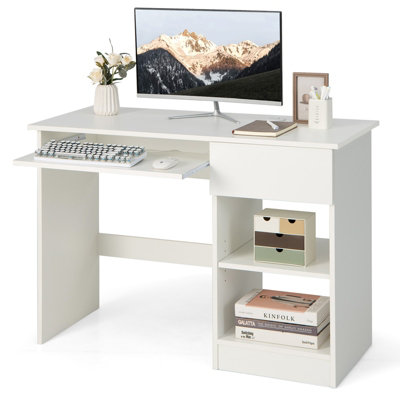 Costway Modern Computer Desk Workstation PC Laptop Table w Keyboard Tray Drawer