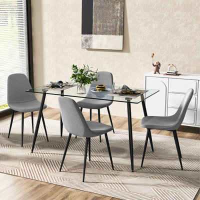 Brick glass deals dining table