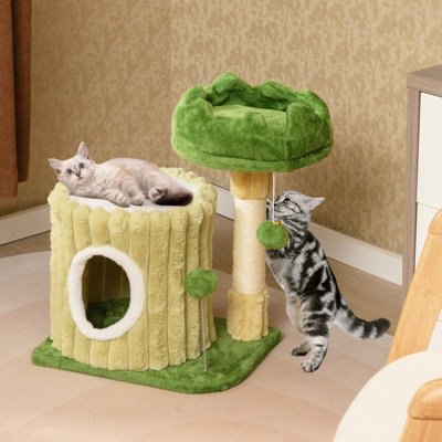 COSTWAY Modern Small Cat Tower w/ Sisal Scratching Posts