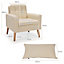 Costway Modern Upholstered Accent Sofa Chair Button Tufted Armchair Leisure Lounge Chair Beige