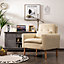 Costway Modern Upholstered Accent Sofa Chair Button Tufted Armchair Leisure Lounge Chair Beige