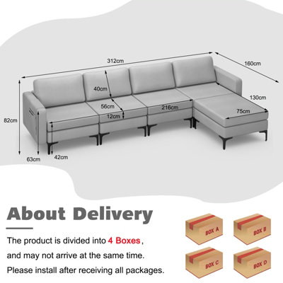 Modular l deals shaped couch