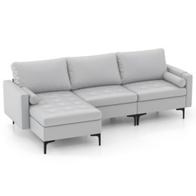 Costway Modular Sectional Sofa Couch Extra Large L-Shaped Sofa w/ 2 USB Ports