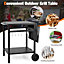 Costway Movable Grill Dining Cart Double-Shelf Pizza Oven Serving Trolley Worktable w/ 2 Wheels