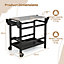 Costway Movable Outdoor Dining Cart Table HDPE Pizza Oven Stand Cooking Table