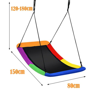 Costway Nest Swing Square Kids Swings Adjustable Hanging Ropes Outdoor ...