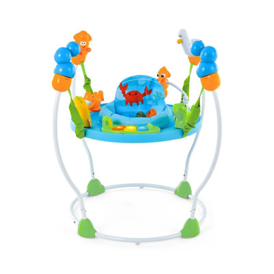  Fisher-Price Baby Bouncer Colorful Corners Jumperoo Activity  Center with Music Lights Sounds & Developmental Toys ( Exclusive) :  Baby