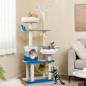 Costway Ocean-themed Cat Tree 5-level Cat Tower Activity Center Sisal Scratching Posts