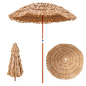 Costway Outdoor 190 cm Hawaiian Patio Umbrella Thatch Folding Tilting Garden Parasol Sun Shade