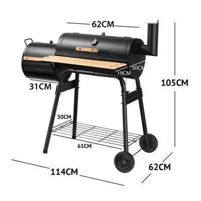 Costway Outdoor BBQ Grill Charcoal Barbecue Steel Pit Patio Backyard Meat Cooker Smoker