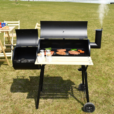 Costway Outdoor BBQ Grill Charcoal Barbecue Steel Pit Patio Backyard Meat Cooker Smoker - 4