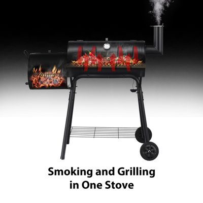 Costway Outdoor BBQ Grill Charcoal Barbecue Steel Pit Patio Backyard Meat Cooker Smoker - 6