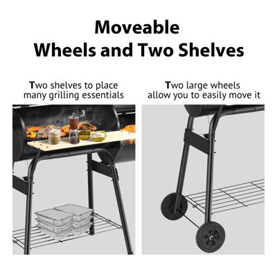Costway Outdoor BBQ Grill Charcoal Barbecue Steel Pit Patio Backyard Meat Cooker Smoker - 7
