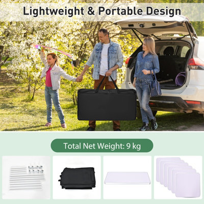 Costway Outdoor Camping Cooking Table Storage Organizer Portable Aluminum BBQ Table - 6