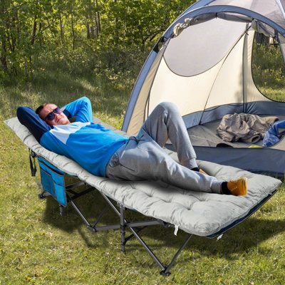 Costway Outdoor Camping Cot Pads Crystal Velvet Sleeping Pads Mattress Lounge Chair Cushion - 3