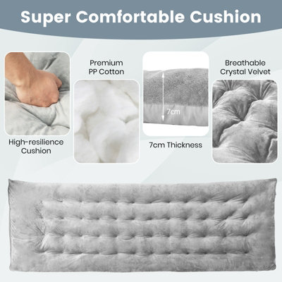 Costway Outdoor Camping Cot Pads Crystal Velvet Sleeping Pads Mattress Lounge Chair Cushion - 5