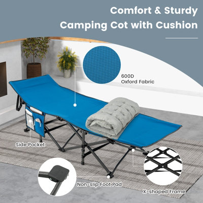 Costway Outdoor Camping Cot Pads Crystal Velvet Sleeping Pads Mattress Lounge Chair Cushion - 6