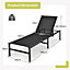 Costway Outdoor Chaise Lounge Sun Lounger Recliner Chair w/ 6 Positions Backrest