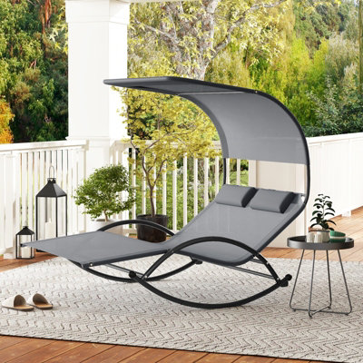 テーブル・チェア・ハンモック LOCKFIELD BUMPER COSTWAY Outdoor Double Chaise Rocker Rocking Daybed Sun