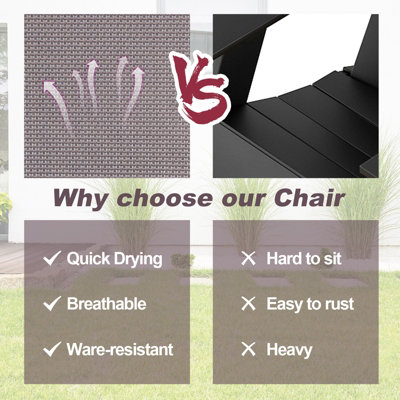Costway Outdoor Folding Chairs Set of 2 Lightweight High Back Chairs w/ Armrests - 6