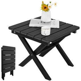 Costway Outdoor Folding Side Table Weather-Resistant Adirondack Compact Square End Table