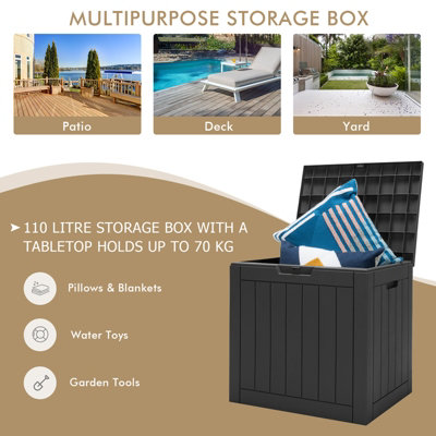 Costway Outdoor Garden Storage Box Waterproof Patio Utility Chest ...