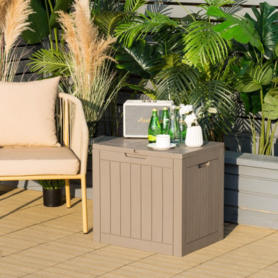 Costway Outdoor Garden Storage Box Waterproof Patio Utility Chest ...
