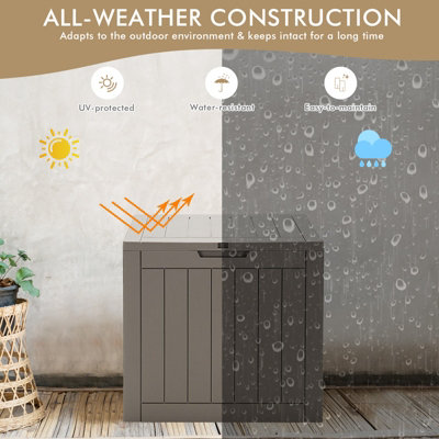 Costway Outdoor Garden Storage Box Waterproof Patio Utility Chest ...
