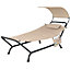 Costway Outdoor Hammock Patio Chaise Lounge Chair with Canopy
