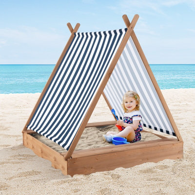 Sand Pit Costzon Sandbox, Wooden W/Foldable Picnic Sensory Table