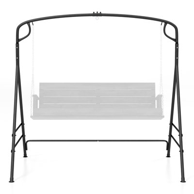 Costway Outdoor Metal Swing Frame Sturdy A-Shaped Porch Swing Stand w/ Extra Side Bars