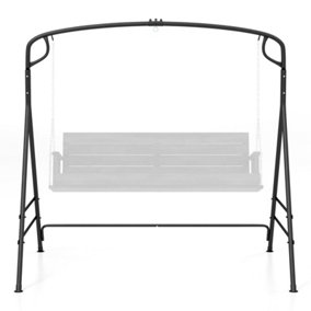 Costway Outdoor Metal Swing Frame Sturdy A-Shaped Porch Swing Stand w/ Extra Side Bars