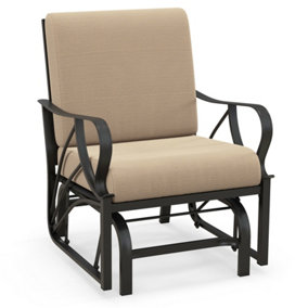 Costway Outdoor Patio Glider Ergonomic Design Single-person Rocking Chair w/ Cushion