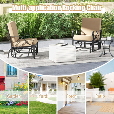 Costway Outdoor Patio Glider Ergonomic Design Single-person Rocking ...