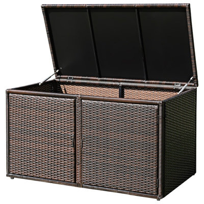 Costway Outdoor PE Wicker Storage Box 330L Garden Patio Storage Container