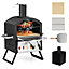 Costway Outdoor Pizza Oven 2-layer Pizza Oven Wood Fired Pizza Maker W/ Pizza Stone