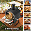 Costway Outdoor Pizza Oven 2-layer Pizza Oven Wood Fired Pizza Maker W/ Pizza Stone