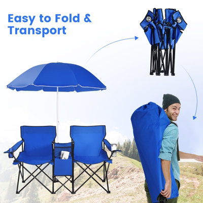 Chair With Umbrella SW_ Foldable Camping Chair Folding Chair
