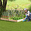 Costway Outdoor Raised Garden Bed Wooden Elevated Planter w/ 2 Planter Boxes & 3 Trellis
