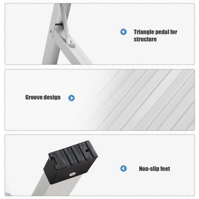Costway Outdoor Step Stool Aluminum Platform Folding Work Bench Stool ...