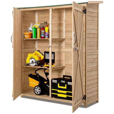 Costway Outdoor Storage Shed Garden Patio WoodenTool Cabinet W/Double Doors Lockable
