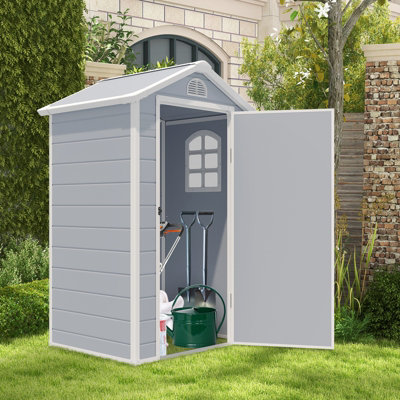 Costway Outdoor Storage Shed Weather Resistant Garden Shed w/ Lockable Door& Air Vents