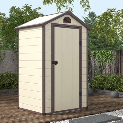 Costway Outdoor Storage Shed Weather Resistant Garden Shed w/ Lockable Door& Air Vents