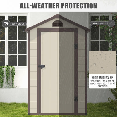 Costway Outdoor Storage Shed Weather Resistant Garden Shed w/ Lockable Door& Air Vents